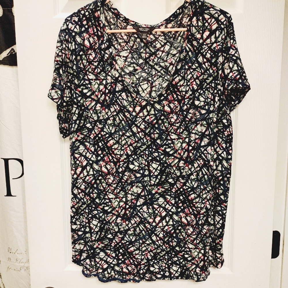 Simply Vera Wang Short Sleeve Top Size 2X